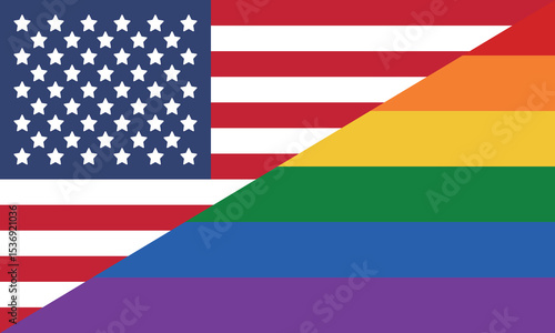 Pride Month in June. LGBTQ+. Lesbian Gay Bisexual Transgender. Celebrated annual. LGBT flag. Rainbow love concept. Human rights and tolerance. Poster, card, banner and background. Vector illustration