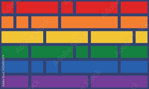 Pride Month in June. LGBTQ+. Lesbian Gay Bisexual Transgender. Celebrated annual. LGBT flag. Rainbow love concept. Human rights and tolerance. Poster, card, banner and background. Vector illustration