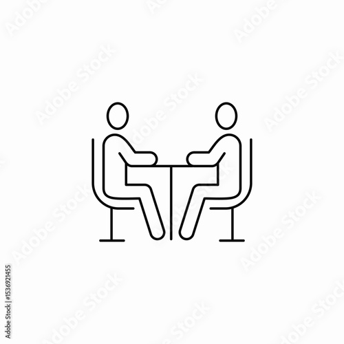 desk meeting icon sign vector
