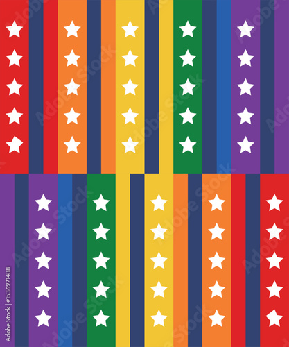 Pride Month in June. LGBTQ+. Lesbian Gay Bisexual Transgender. Celebrated annual. LGBT flag. Rainbow love concept. Human rights and tolerance. Poster, card, banner and background. Vector illustration