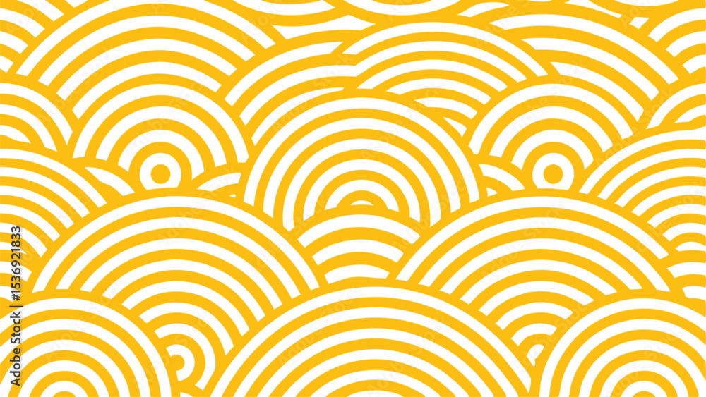 Abstract background with repeating pattern of yellow and white concentric semi circles and quarter circles Abstract background with repeating pattern of yellow and white concentric semi circles and quarter circles
