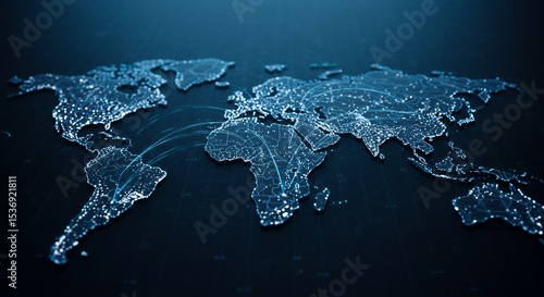 Global Network Connections: A Digital World Map