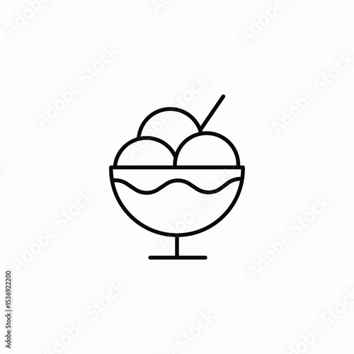 ice cream bowl icon sign vector