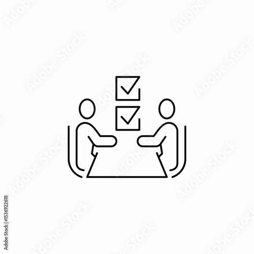 meeting checklist icon sign vector
