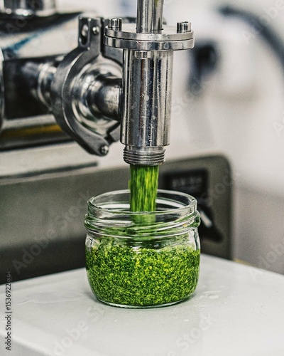 glass jar with basil pesto