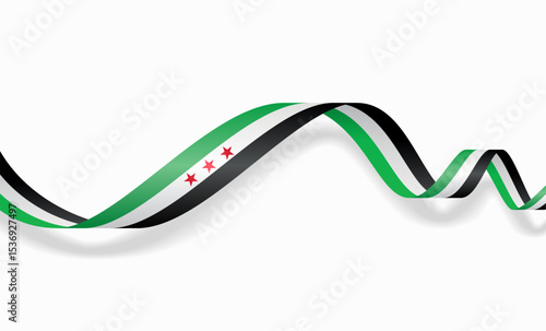 Syrian flag wavy abstract background. Vector illustration.