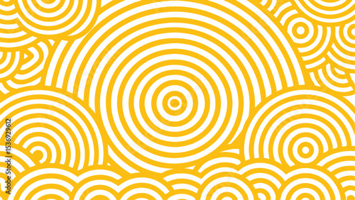 Yellow and white concentric circles arranged in an abstract pattern filling the entire frame nicely here