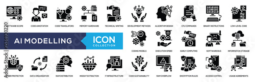 AI Modelling Glyph Icon Collection