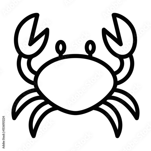 Vector illustration of crab animal icon. Editable stroke.