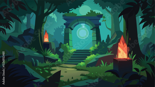 Jungle Island Surrounded by Emerald Waters