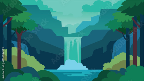 Magical Twilight in a Tropical Jungle with Fireflies