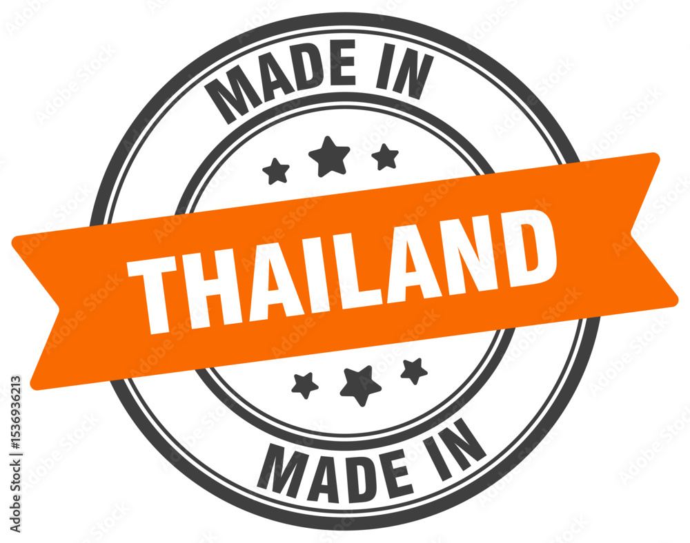 Fototapeta premium Made in Thailand round sign. Made in Thailand stamp.