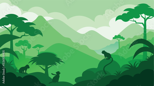 Cozy Woodland with Tranquil Waterfall