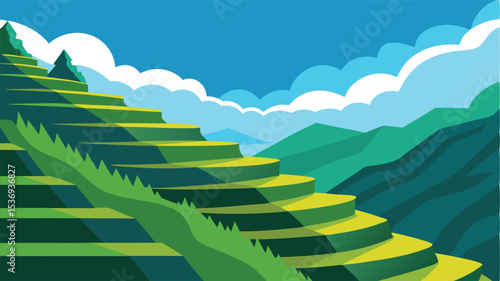 Traditional Hut in Center of Lush Rice Paddies