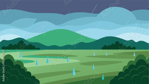 Tropical Birds Flying Above Jungle River