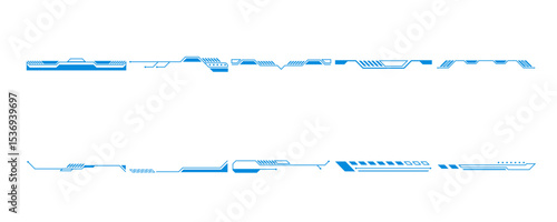 Futuristic business footer shape. Futuristic header footer frame vector illustration