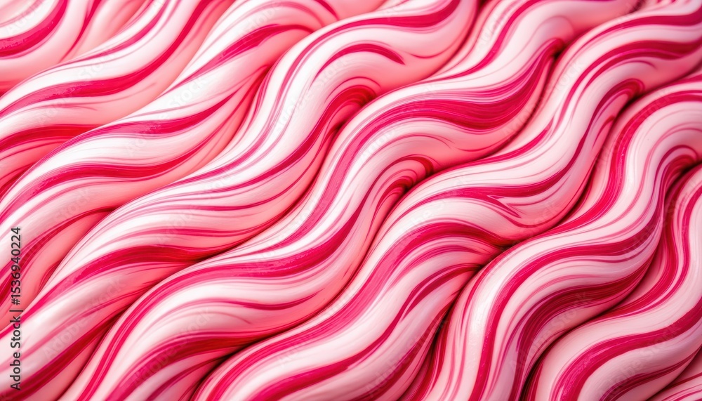 Obraz premium Delicious pink and white swirled candy closeup, a visual treat for the senses closeup