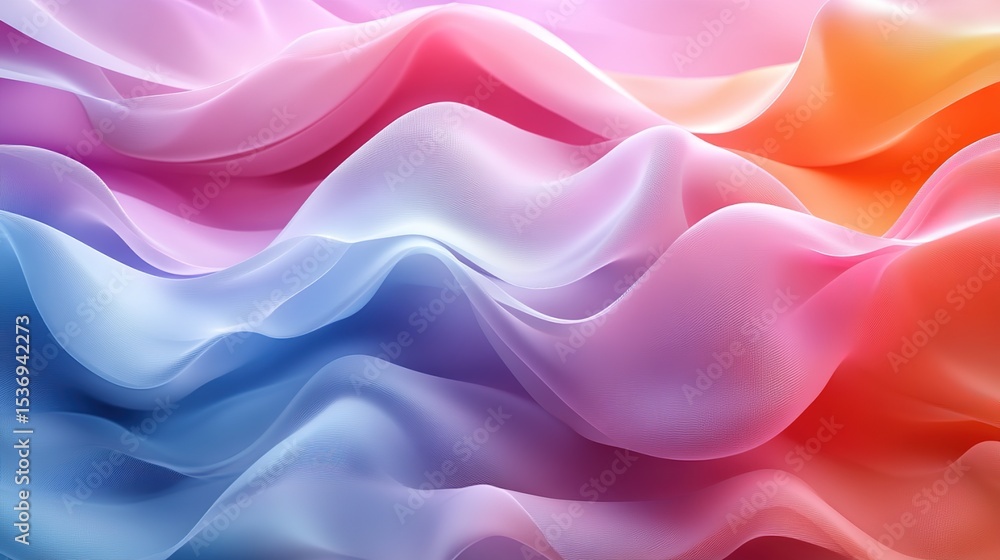 Fototapeta premium Iridescent Silk-Like Woven Texture with Sunset Gradient - Textile Design Resource for Apparel Mockups, Luxury Branding and Decor