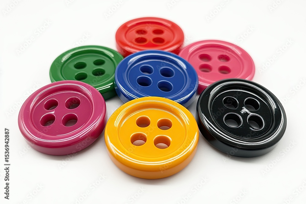 Colorful buttons in a circular arrangement Colorful buttons in a circular arrangement