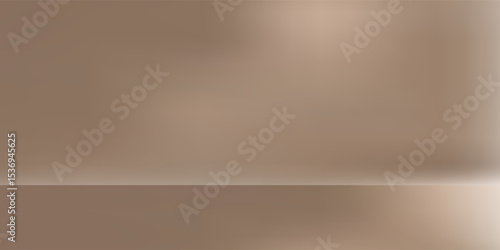 Brown Background,Blur gardeint light,shadow on wall studio background for product display,Beige Backdrop for Autumn banner,Vector 3D podium stand for spring,summer