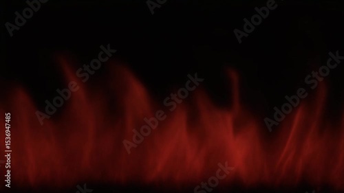Hot Fire Burst on Black Background