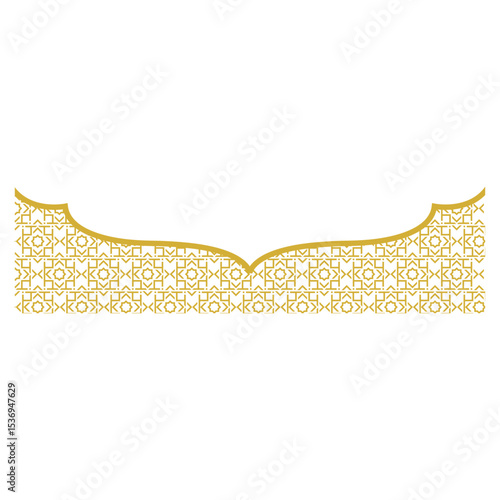 Islamic frame pattern. Frame with arabic style for ramadan, eid, islamic event. Vector isolated.