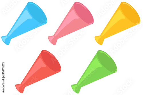 カラフルなメガホンのイラストセット ベクター素材