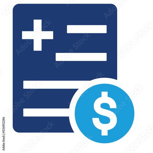 Medical Cost Icon on white background
