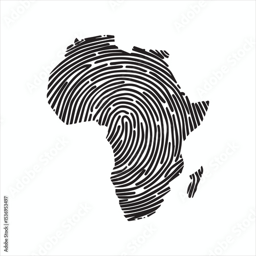 Africa Fingerprint Identity Map Icon