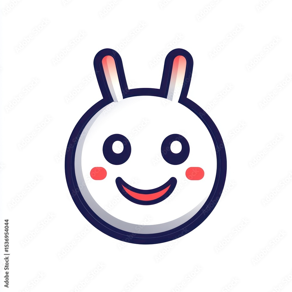 Cute cartoon rabbit face Cute cartoon rabbit face