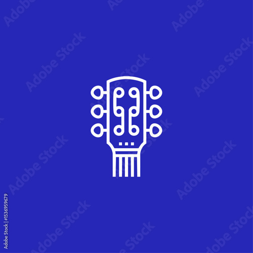 Guitar icon logo flat vector design