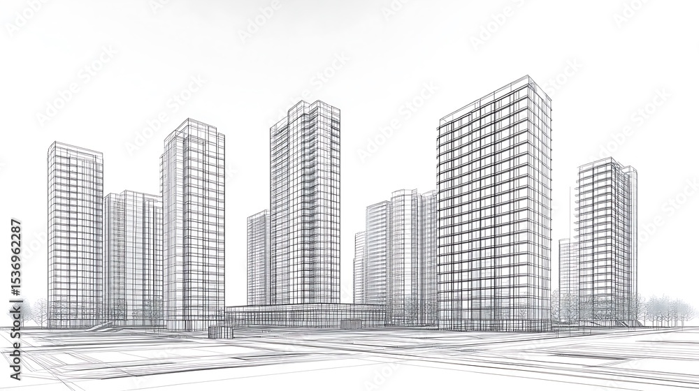 Fototapeta premium Sketch of New York City.