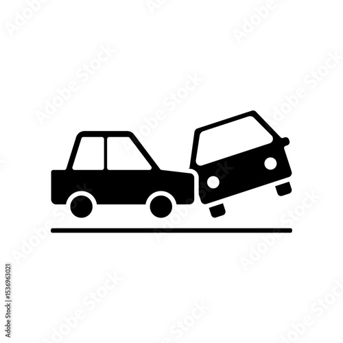 Icon a car accident, isolated against a clean background.