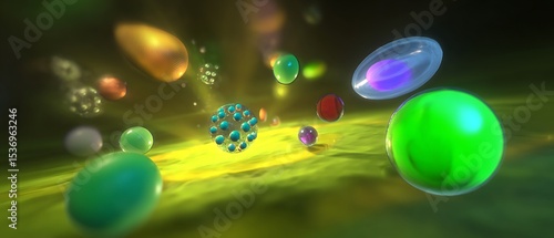 Colorful particles in motion