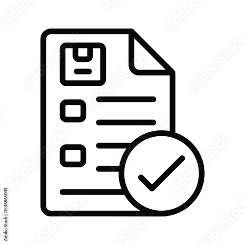 Delivery confirmation paper icon designed in glyph style