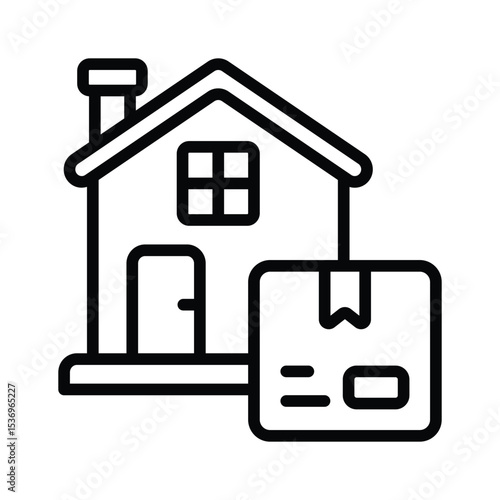 Have a look at this latest glyph style icon of home delivery