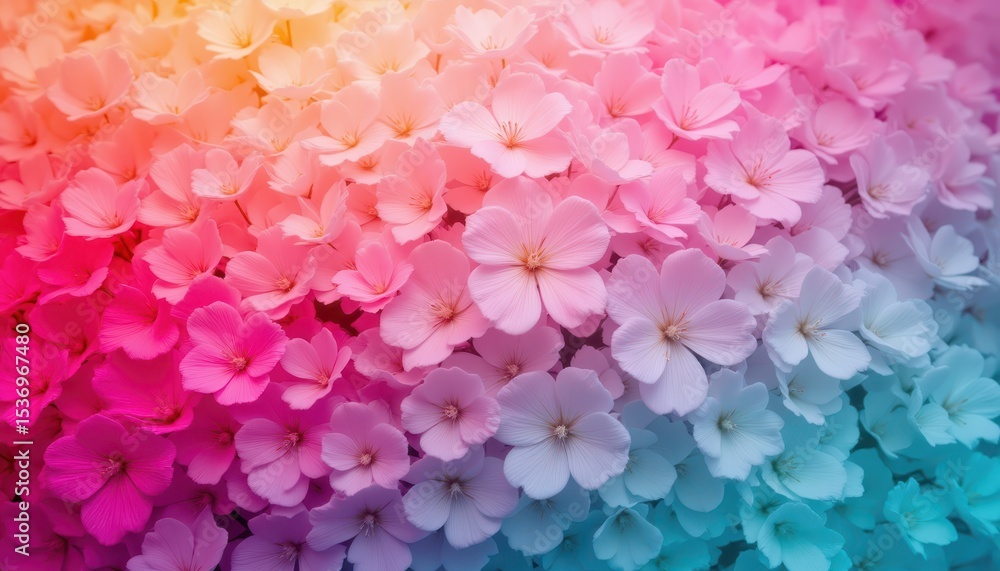 Fototapeta premium Vivid pink and blue flowers in full bloom, a stunning display of nature's colors