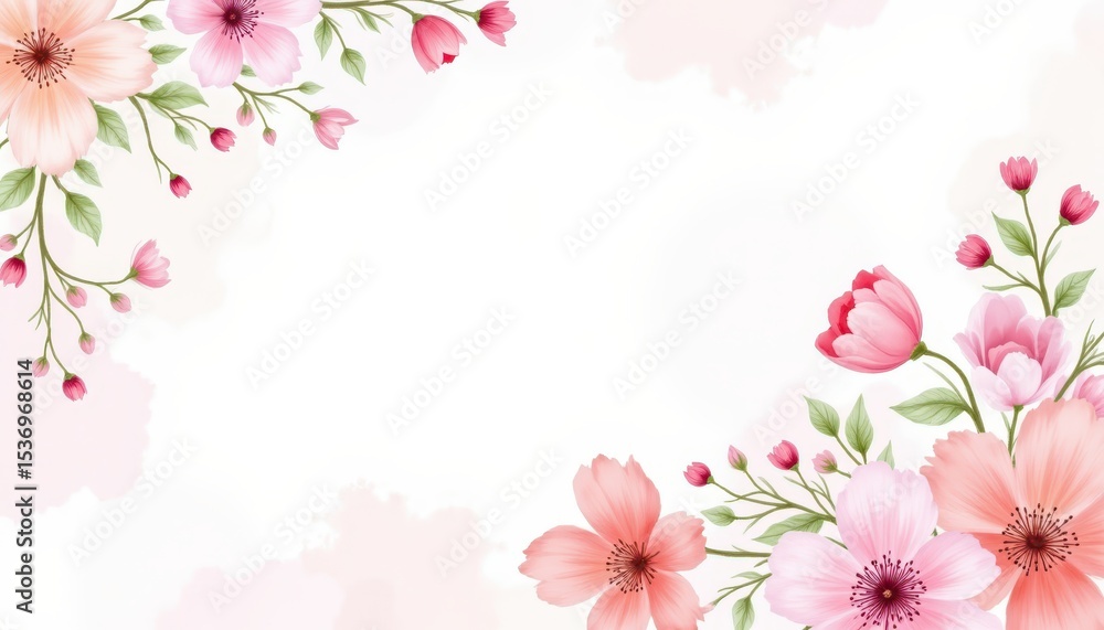 Naklejka premium Stunning pink flowers background, a burst of floral beauty and color beautiful