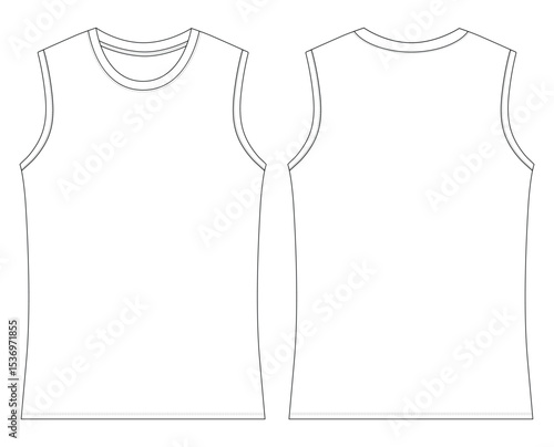  sleeveless t shirt vector illustration template design