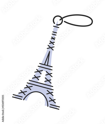 Eiffel tower keychain cartoon souvenir