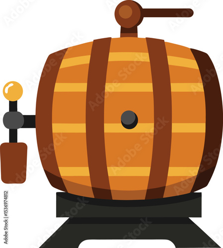 wooden barrel with wine