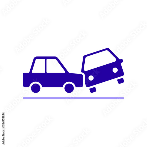 Icon a car accident, isolated against a clean background.