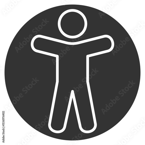 Accessibility Glyph Icon Element For Design