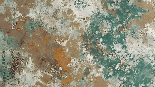 Abstract Green Brown Grunge Texture Background Wall