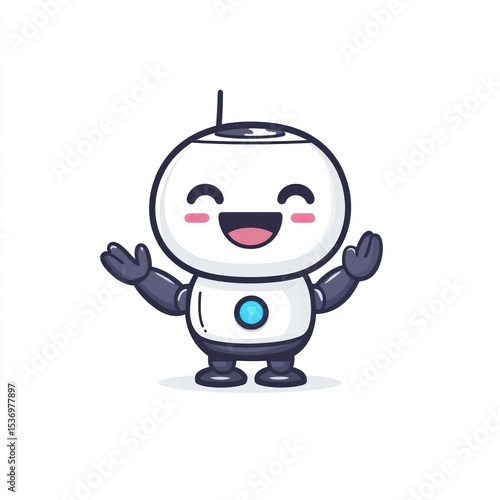 Cute robot with happy expression