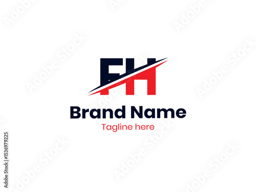 Free Download Vector FH logo design is divided by a line. FH Letter Logo Design. Initial letters HF logo icon. Letter HF logotype logo design template. - GFXLoad