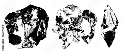 Vector Abstract crystalline formations showcase jagged geometric shapes.