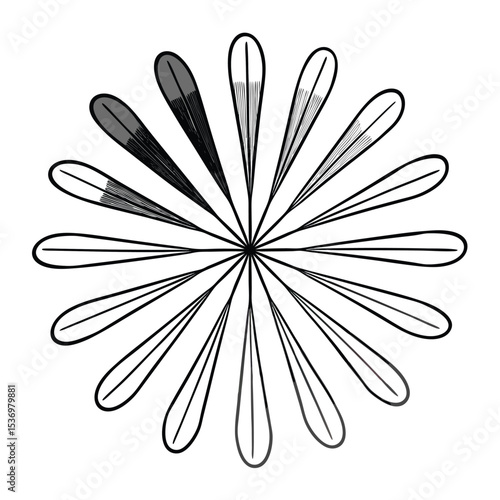 black and white flower