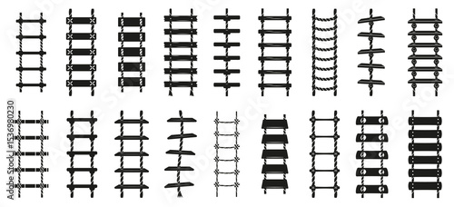 Rope ladder vector set icon