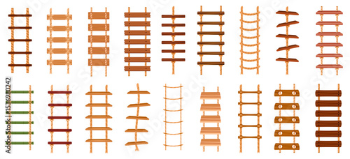 Rope ladder vector set icon